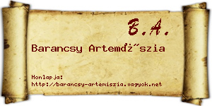 Barancsy Artemíszia névjegykártya